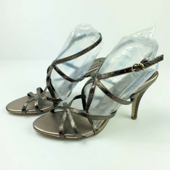 Banana Republic Kandy Heels Brown Bronze Strappy Sandals Women's Size 8 New - Picture 2 of 4
